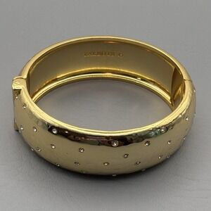 Talbots Gold Tone Rhinestone Hinged Bracelet